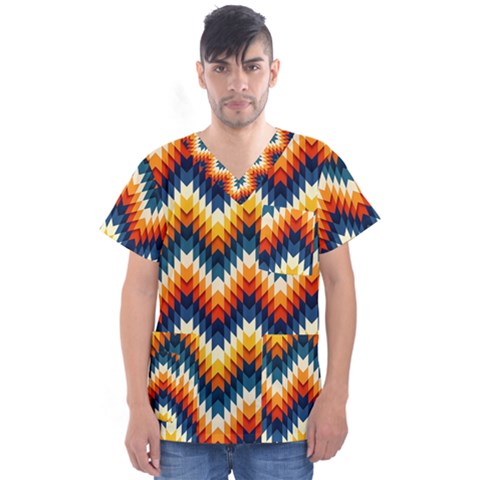 The Amazing Pattern Library Men s V-neck Scrub Top by Sapixe