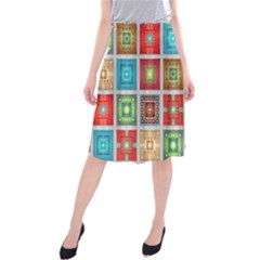 Tiles Pattern Background Colorful Midi Beach Skirt by Sapixe