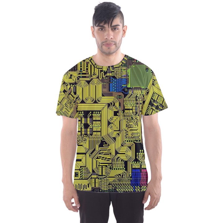 Technology Circuit Board Men s Sports Mesh Tee