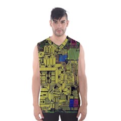 Technology Circuit Board Men s Basketball Tank Top by Sapixe