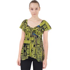 Technology Circuit Board Lace Front Dolly Top by Sapixe