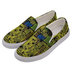 Technology Circuit Board Men s Canvas Slip Ons by Sapixe