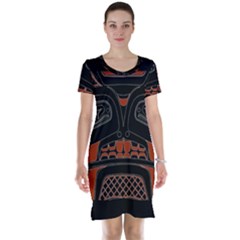 Traditional Northwest Coast Native Art Short Sleeve Nightdress by Sapixe