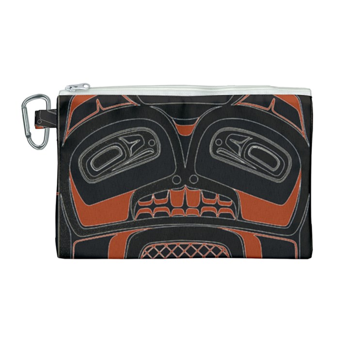 Traditional Northwest Coast Native Art Canvas Cosmetic Bag (Large)