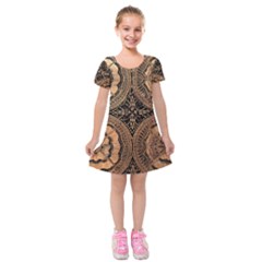 The Art Of Batik Printing Kids  Short Sleeve Velvet Dress by Sapixe