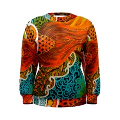 The Beautiful Of Art Indonesian Batik Pattern Women s Sweatshirt by Sapixe