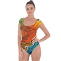 The Beautiful Of Art Indonesian Batik Pattern Short Sleeve Leotard  View1