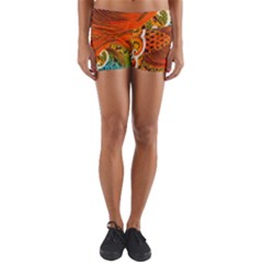 The Beautiful Of Art Indonesian Batik Pattern Yoga Shorts by Sapixe