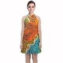 The Beautiful Of Art Indonesian Batik Pattern Velvet Halter Neckline Dress  View1