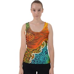 The Beautiful Of Art Indonesian Batik Pattern Velvet Tank Top