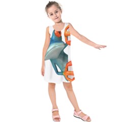 Tree Frog Illustration Kids  Sleeveless Dress by Sapixe