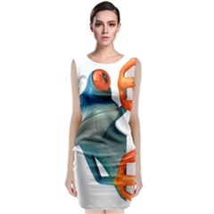 Tree Frog Illustration Sleeveless Velvet Midi Dress by Sapixe