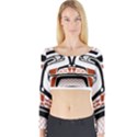 Traditional Northwest Coast Native Art Long Sleeve Crop Top View1