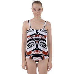 Traditional Northwest Coast Native Art Twist Front Tankini Set by Sapixe