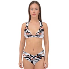 Traditional Northwest Coast Native Art Double Strap Halter Bikini Set