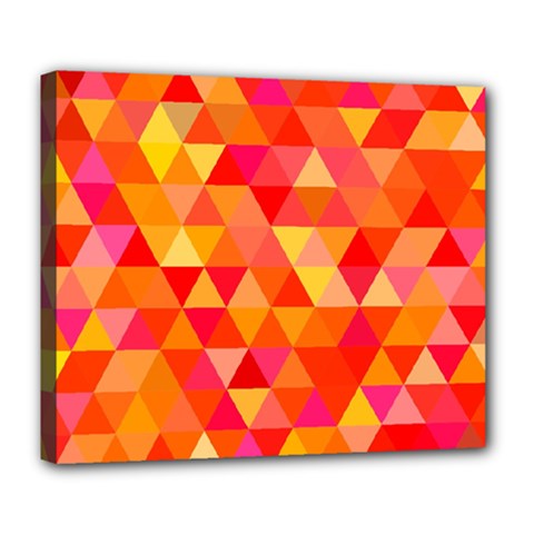 Triangle Tile Mosaic Pattern Deluxe Canvas 24  X 20   by Sapixe