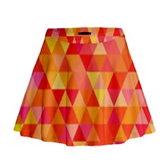 Triangle Tile Mosaic Pattern Mini Flare Skirt by Sapixe