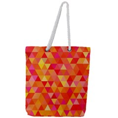 Triangle Tile Mosaic Pattern Full Print Rope Handle Tote (large)