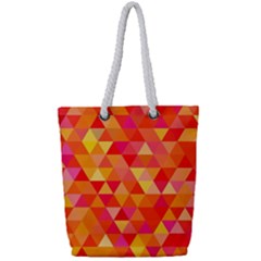 Triangle Tile Mosaic Pattern Full Print Rope Handle Tote (small) by Sapixe