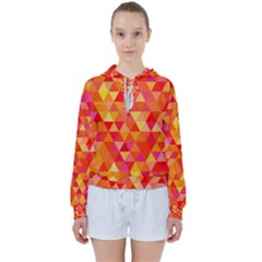 Triangle Tile Mosaic Pattern Women s Tie Up Sweat