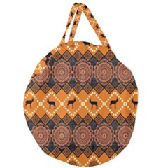 Traditiona  Patterns And African Patterns Giant Round Zipper Tote