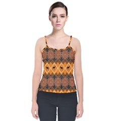 Traditiona  Patterns And African Patterns Velvet Spaghetti Strap Top