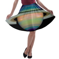 True Color Variety Of The Planet Saturn A-line Skater Skirt by Sapixe