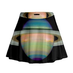 True Color Variety Of The Planet Saturn Mini Flare Skirt by Sapixe