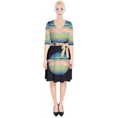 True Color Variety Of The Planet Saturn Wrap Up Cocktail Dress by Sapixe