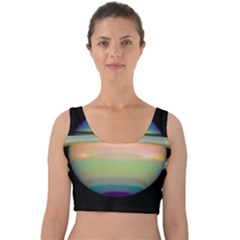 True Color Variety Of The Planet Saturn Velvet Crop Top by Sapixe