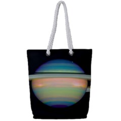 True Color Variety Of The Planet Saturn Full Print Rope Handle Tote (small) by Sapixe