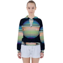 True Color Variety Of The Planet Saturn Women s Tie Up Sweat