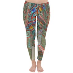 Traditional Korean Painted Paterns Classic Winter Leggings by Sapixe