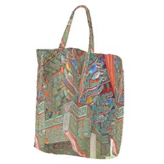 Traditional Korean Painted Paterns Giant Grocery Zipper Tote