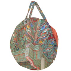 Traditional Korean Painted Paterns Giant Round Zipper Tote