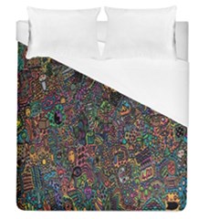 Trees Internet Multicolor Psychedelic Reddit Detailed Colors Duvet Cover (queen Size) by Sapixe