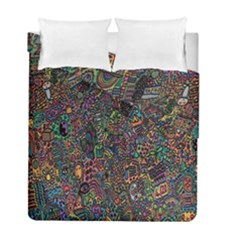 Trees Internet Multicolor Psychedelic Reddit Detailed Colors Duvet Cover Double Side (full/ Double Size) by Sapixe