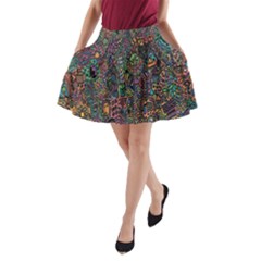 Trees Internet Multicolor Psychedelic Reddit Detailed Colors A-line Pocket Skirt by Sapixe