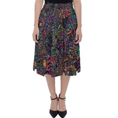 Trees Internet Multicolor Psychedelic Reddit Detailed Colors Folding Skater Skirt by Sapixe