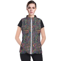 Trees Internet Multicolor Psychedelic Reddit Detailed Colors Women s Puffer Vest