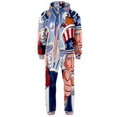 United States Of America Celebration Of Independence Day Uncle Sam Hooded Jumpsuit (men)  by Sapixe