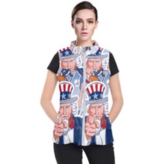 United States Of America Celebration Of Independence Day Uncle Sam Women s Puffer Vest