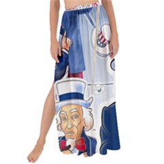 United States Of America Celebration Of Independence Day Uncle Sam Maxi Chiffon Tie-up Sarong by Sapixe