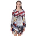 United States Of America Images Independence Day Long Sleeve Chiffon Shift Dress  View1