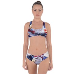 United States Of America Images Independence Day Criss Cross Bikini Set by Sapixe