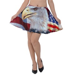 United States Of America Images Independence Day Velvet Skater Skirt by Sapixe