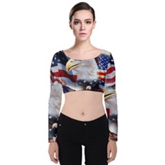 United States Of America Images Independence Day Velvet Crop Top