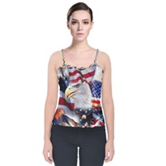 United States Of America Images Independence Day Velvet Spaghetti Strap Top