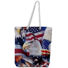 United States Of America Images Independence Day Full Print Rope Handle Tote (large) by Sapixe