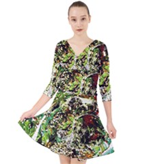 April   Birds Of Paradise 5 Quarter Sleeve Front Wrap Dress